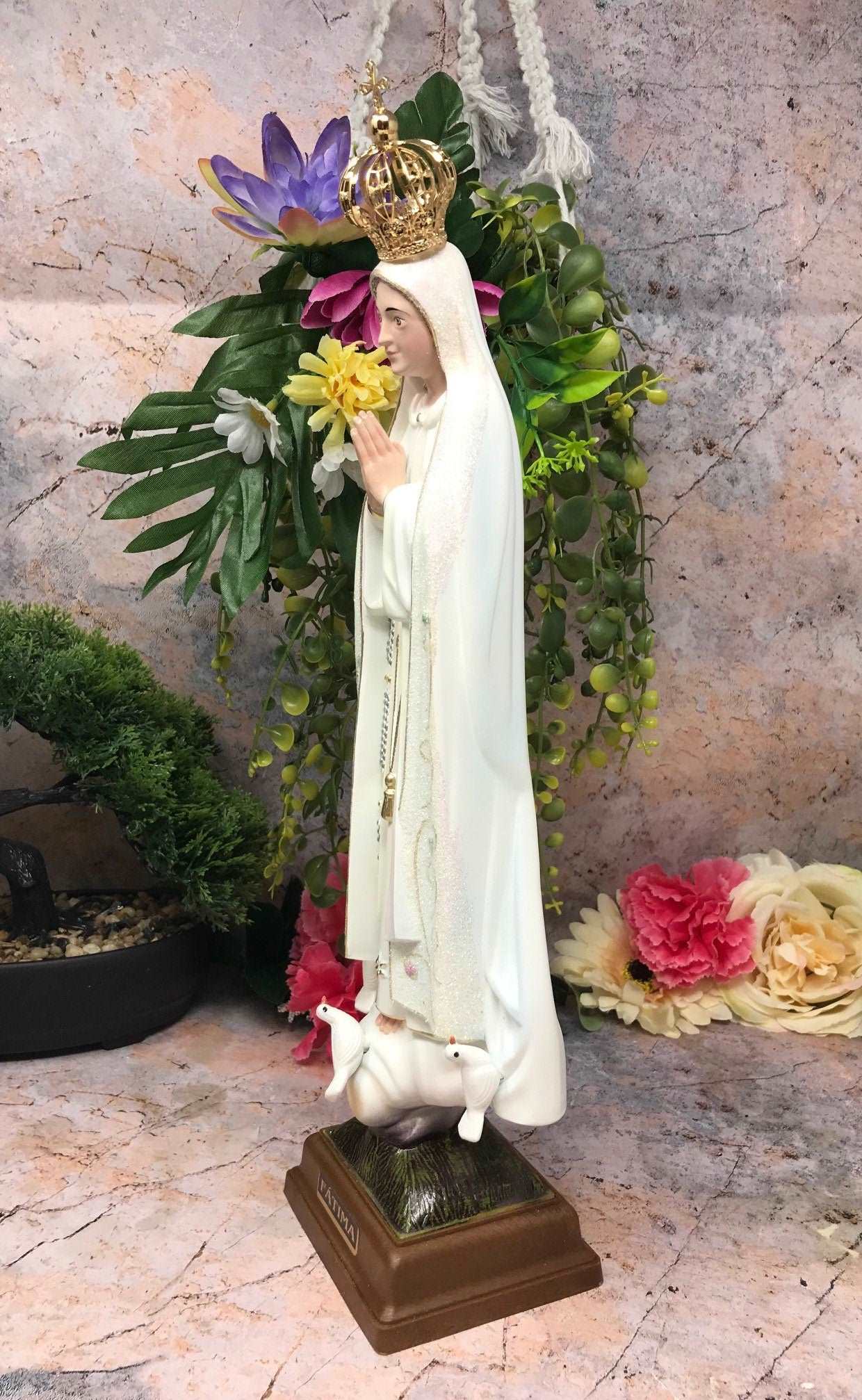 Blessed Virgin Mary Our Lady of Fatima Statue Ornament Figurine 38 cm-Osiris Craftworks