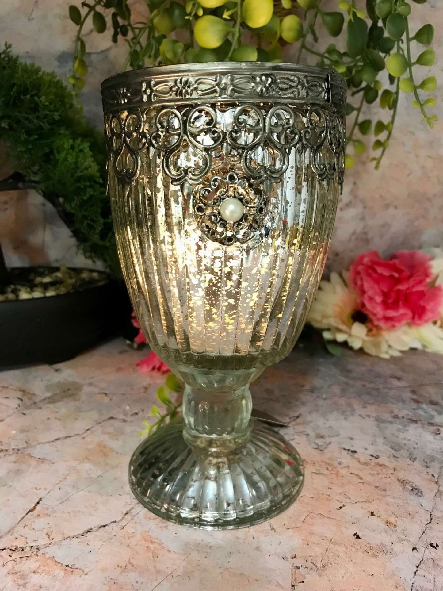 Bougeoir en verre marocain effet antique pour bougie, décoration saisonnière, éclairage d'intérieur