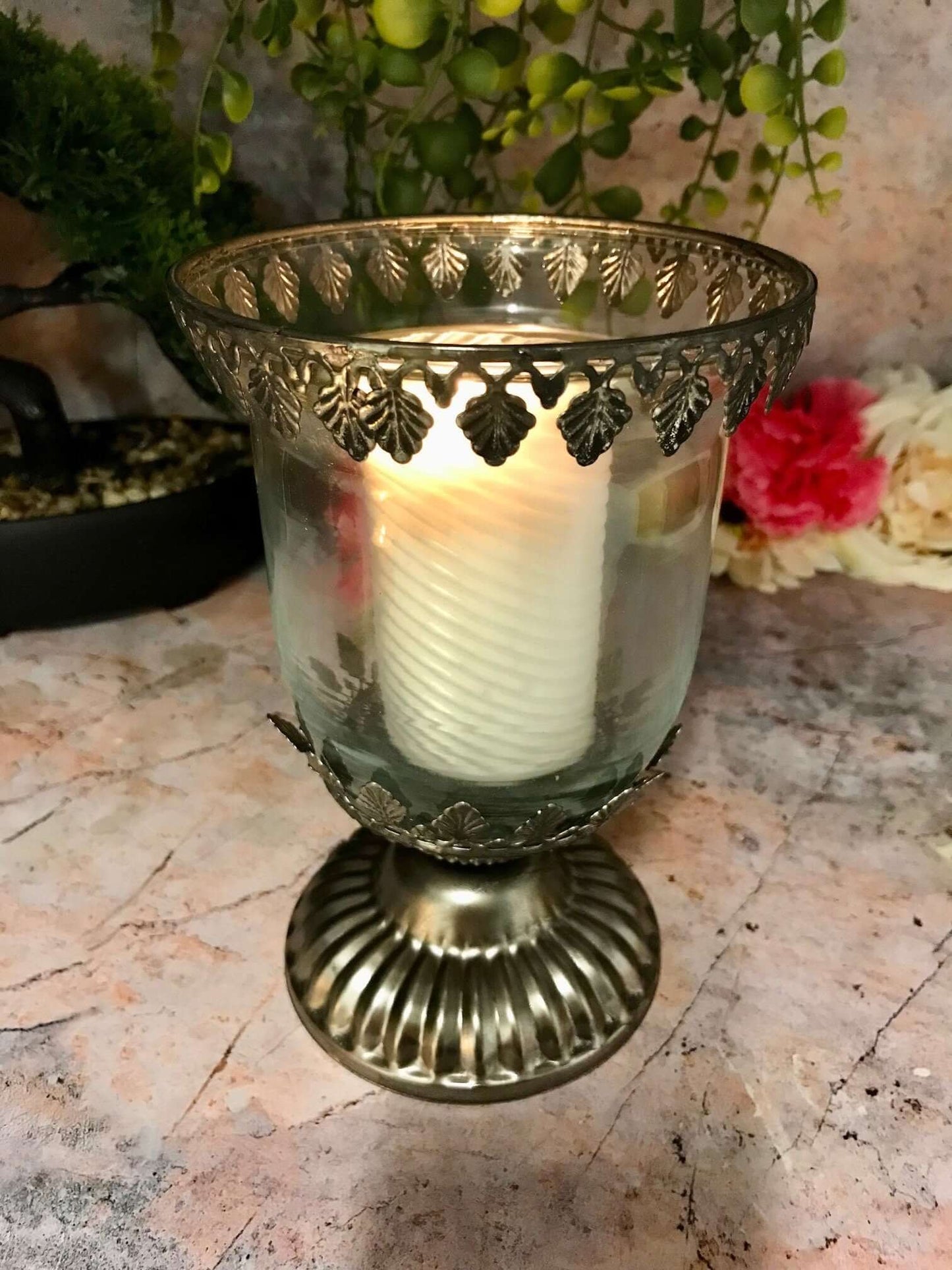 Antique Effect Moroccan Candle Glass Tealight Holder Seasonal Decor Ornament Home Lighting Decoration