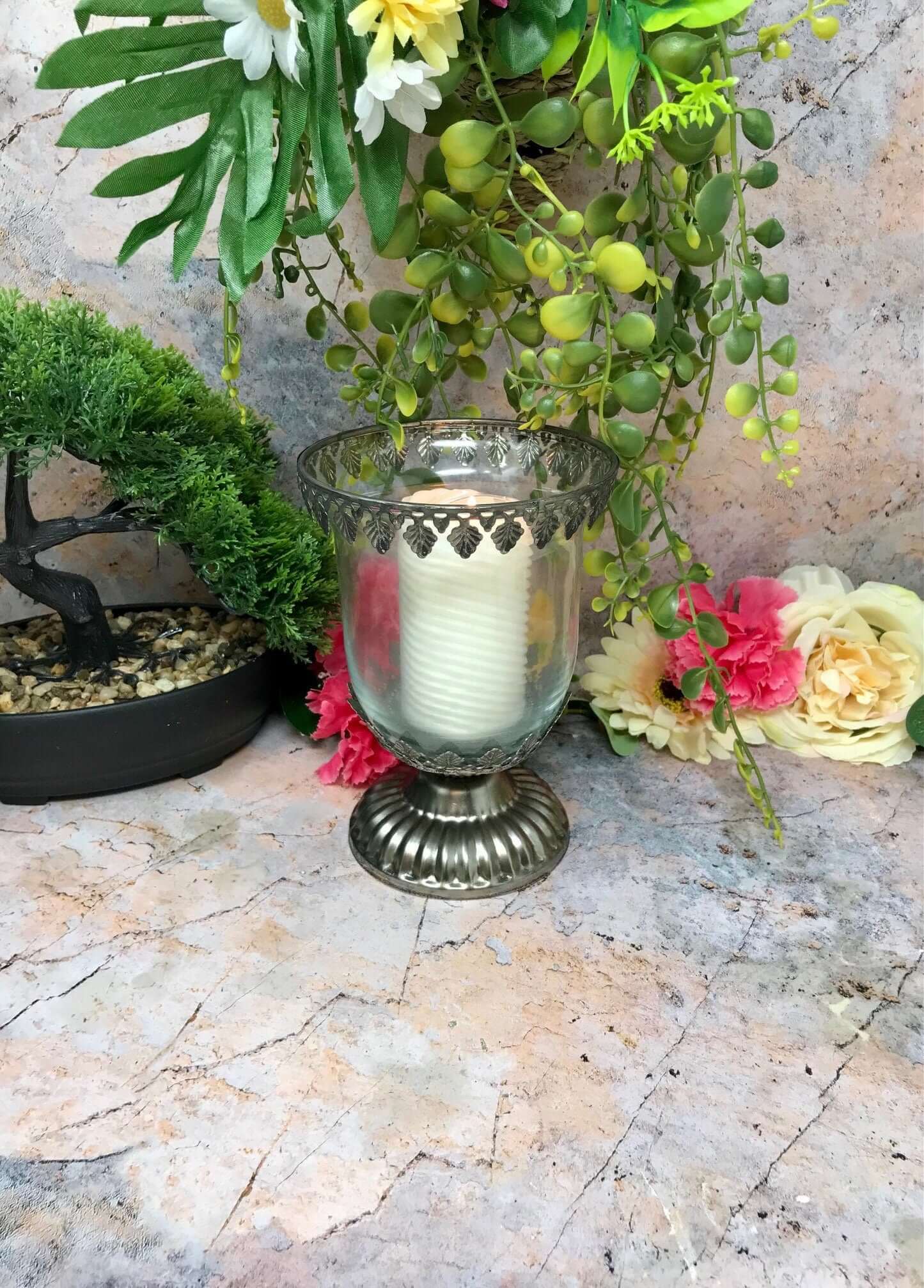 Antique Effect Moroccan Candle Glass Tealight Holder Seasonal Decor Ornament Home Lighting Decoration