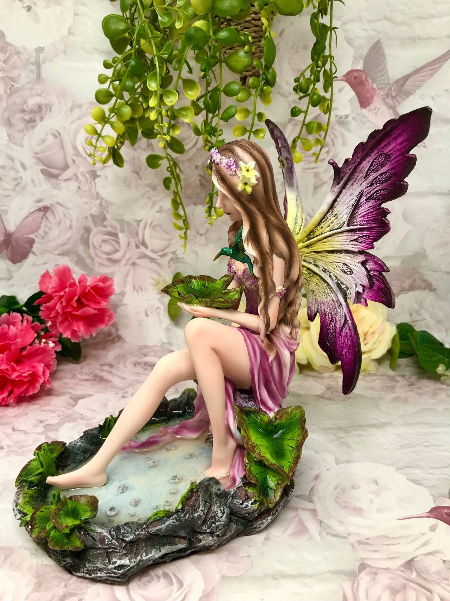 Enchanted Forest Fairy Figurine, Hand-Painted Resin Statue, Whimsical Fairy Garden Decor, Mystical Home Accent, Fantasy Art Collectible-Osiris Craftworks