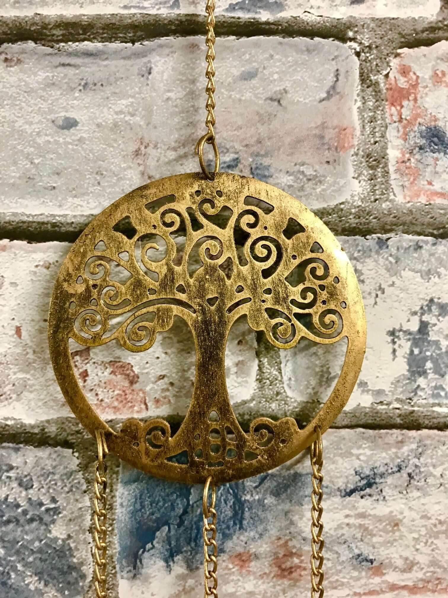 Elegant Tree of Life Wind Chime with Chiming Bells - Perfect Wiccan Pagan Decor for the Tranquil Home Atmosphere-Osiris Craftworks