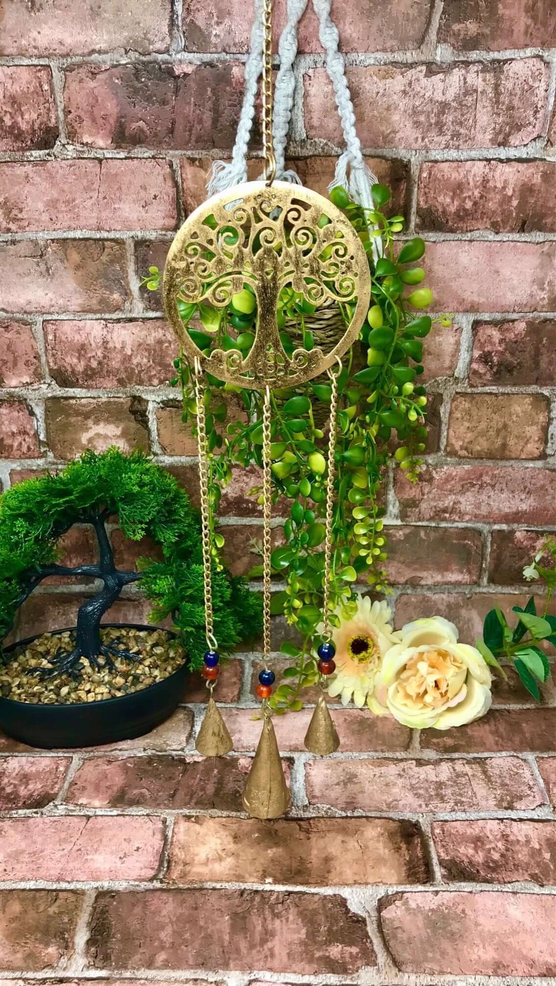 Elegant Tree of Life Wind Chime with Chiming Bells - Perfect Wiccan Pagan Decor for the Tranquil Home Atmosphere-Osiris Craftworks