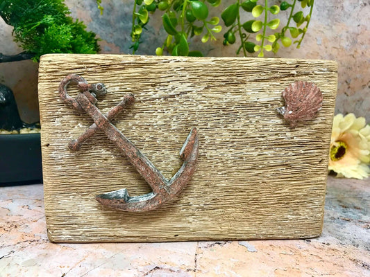 Nautical Anchor Hand Made from Reclaimed Wood Jewellery Box Keepsake Chest