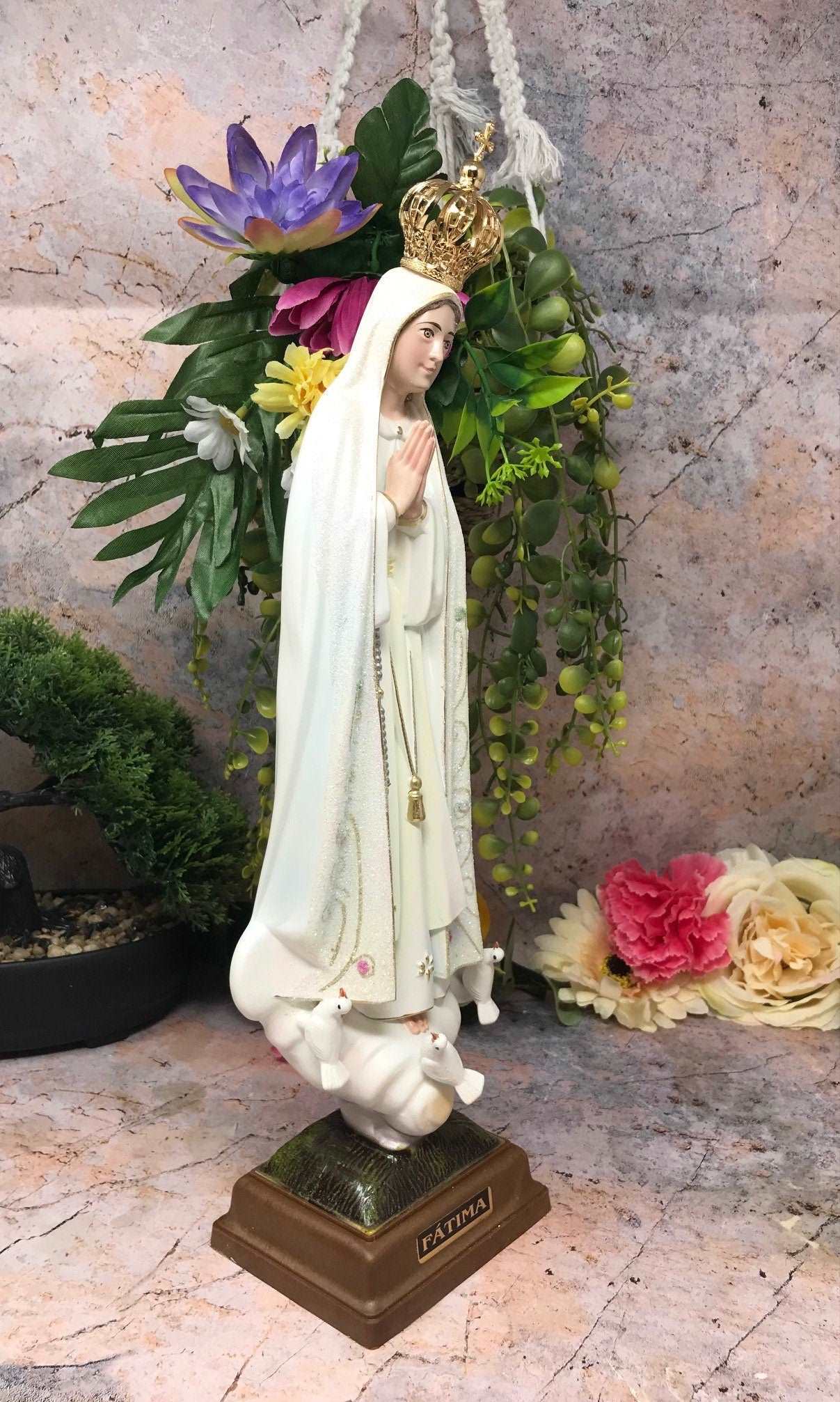 Blessed Virgin Mary Our Lady of Fatima Statue Ornament Figurine 38 cm-Osiris Craftworks