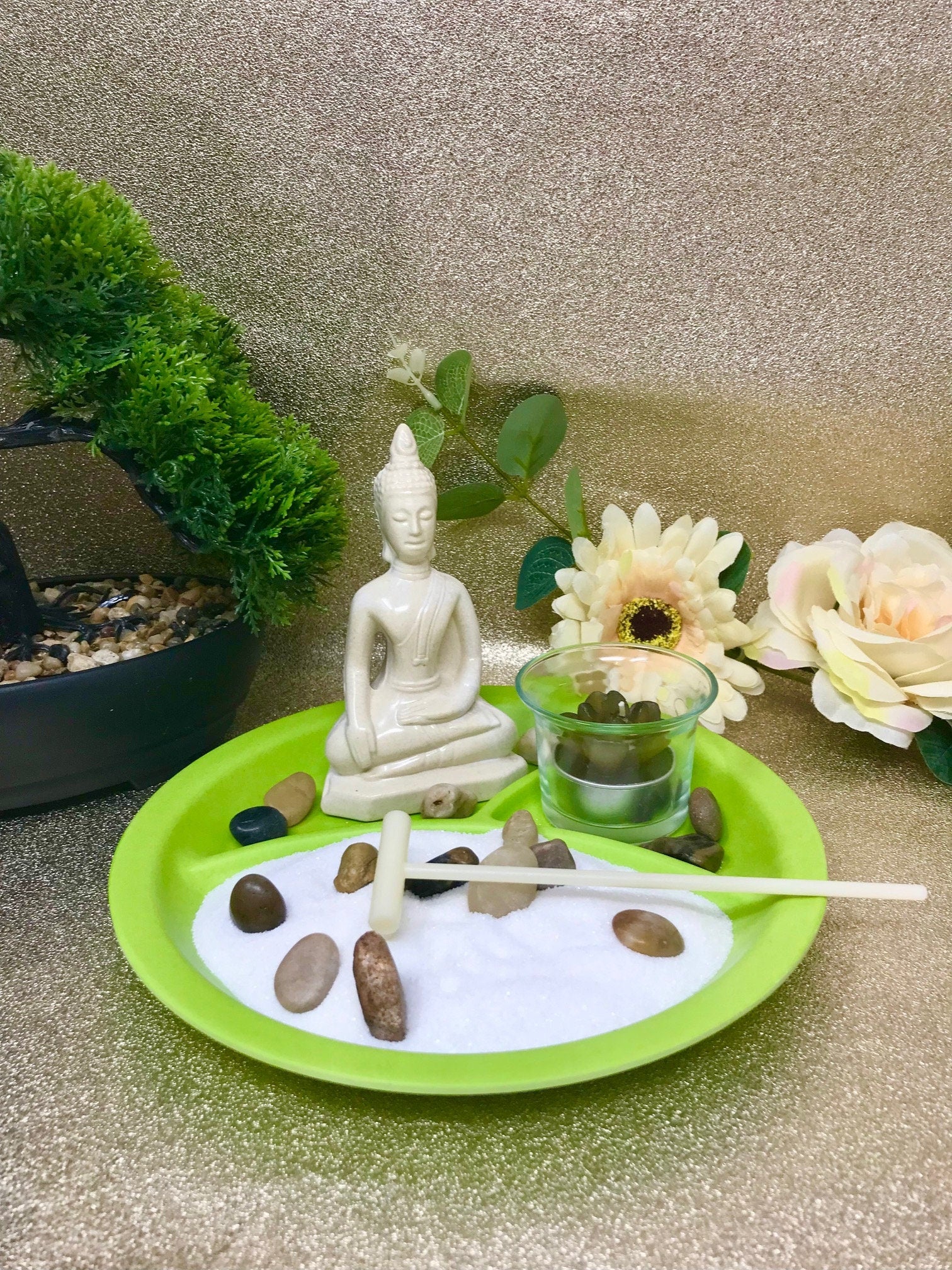 Zen Garden Tranquillity Buddha Set Feng Shui Buddhism House Decor Meditation-Osiris Craftworks