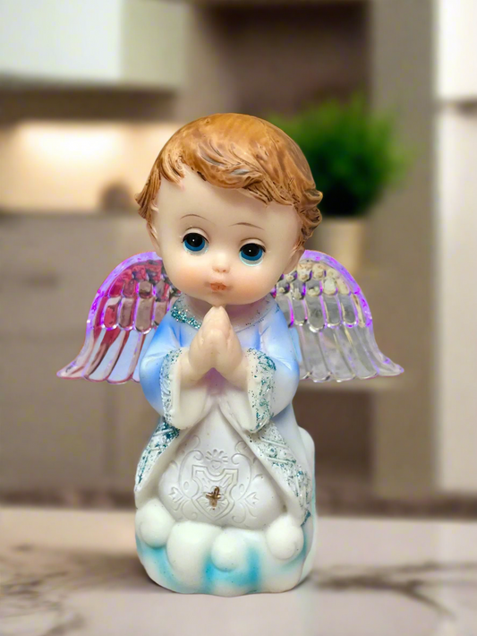 Praying Angel Child with Led Light Angel Religious Ornament Home Decoration - Boy