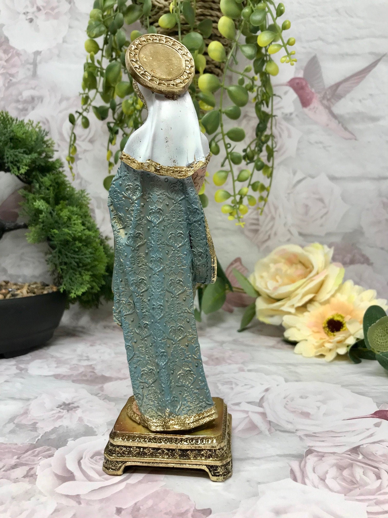 Virgin Mary Holding Baby Jesus Sculpture Statue Religious Ornament Catholic Figurine for Home or Chapel-Osiris Craftworks