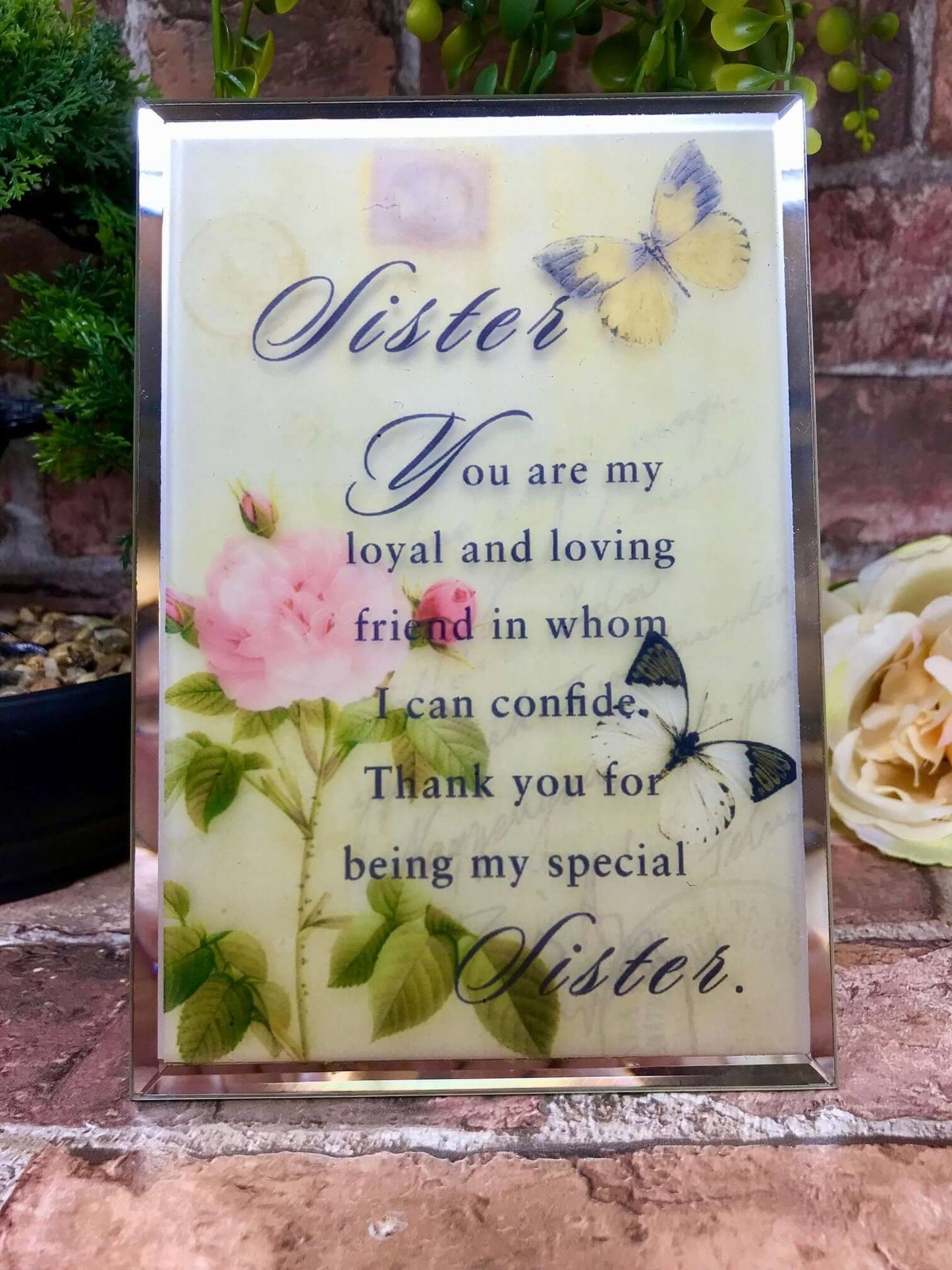 Sister Beautiful Glass Poem Mirrored Plaque Thoughtful Gift for any Occasion Birthday Wedding Christmas-Osiris Craftworks