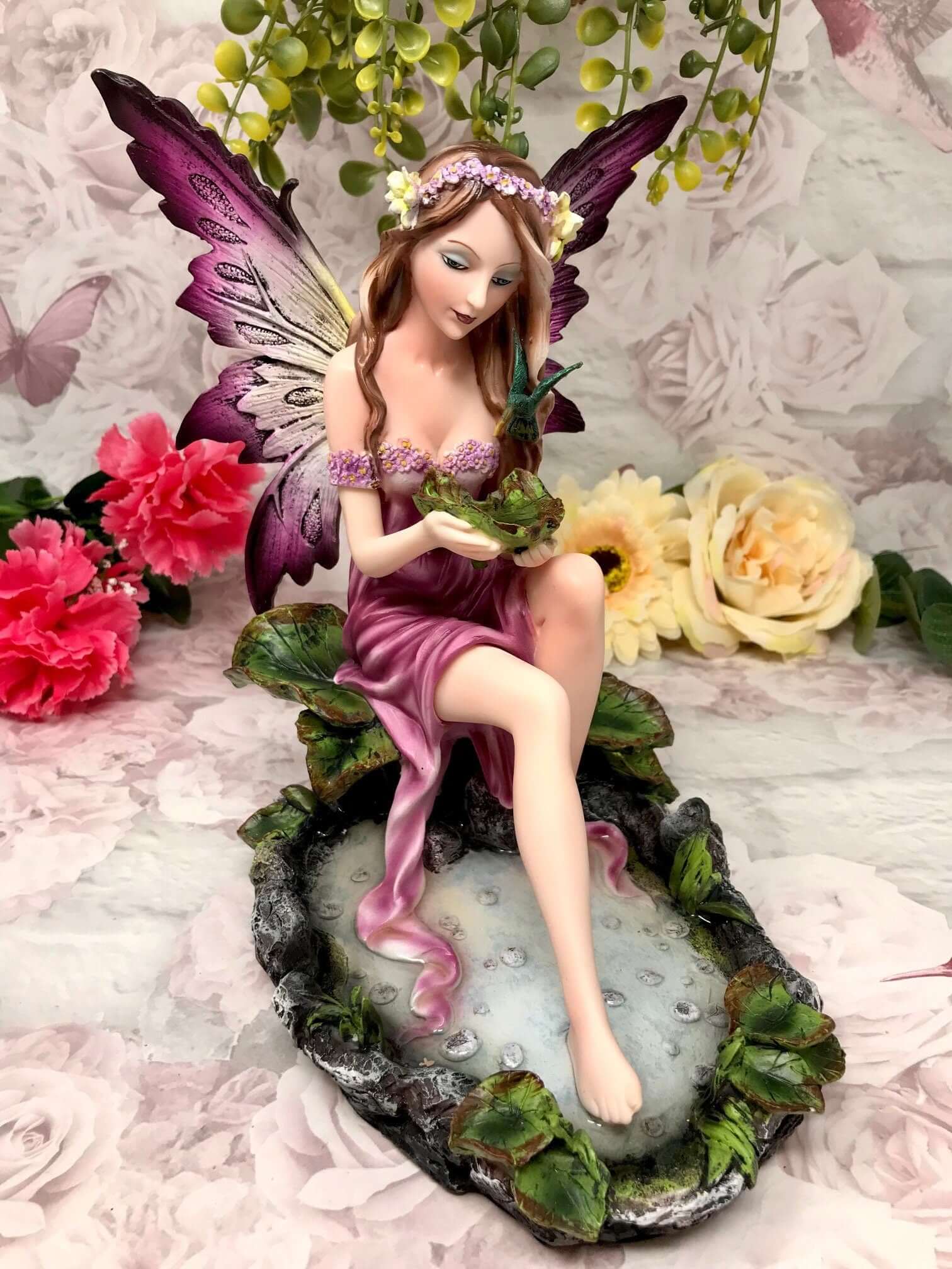 Enchanted Forest Fairy Figurine, Hand-Painted Resin Statue, Whimsical Fairy Garden Decor, Mystical Home Accent, Fantasy Art Collectible-Osiris Craftworks