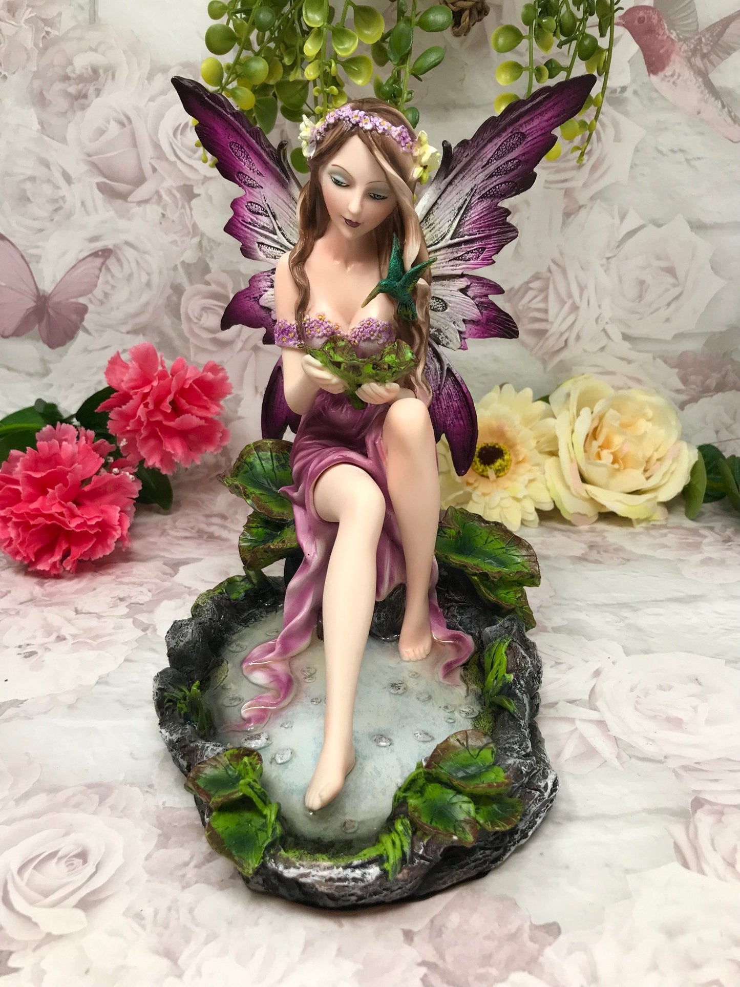 Enchanted Forest Fairy Figurine, Hand-Painted Resin Statue, Whimsical Fairy Garden Decor, Mystical Home Accent, Fantasy Art Collectible-Osiris Craftworks