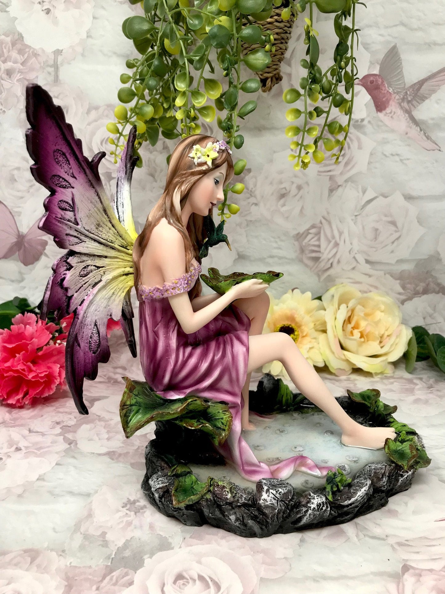 Enchanted Forest Fairy Figurine, Hand-Painted Resin Statue, Whimsical Fairy Garden Decor, Mystical Home Accent, Fantasy Art Collectible-Osiris Craftworks