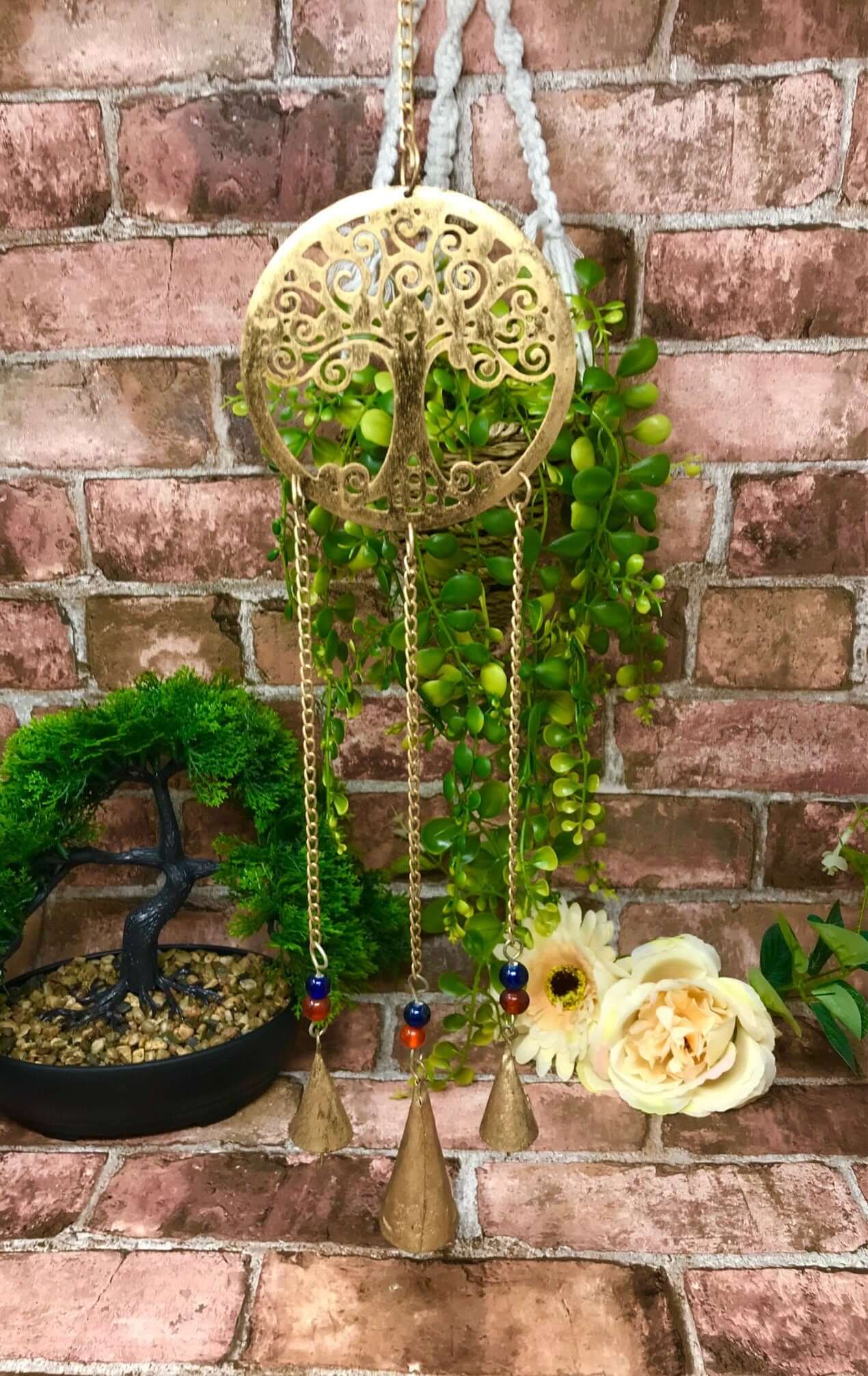 Elegant Tree of Life Wind Chime with Chiming Bells - Perfect Wiccan Pagan Decor for the Tranquil Home Atmosphere-Osiris Craftworks