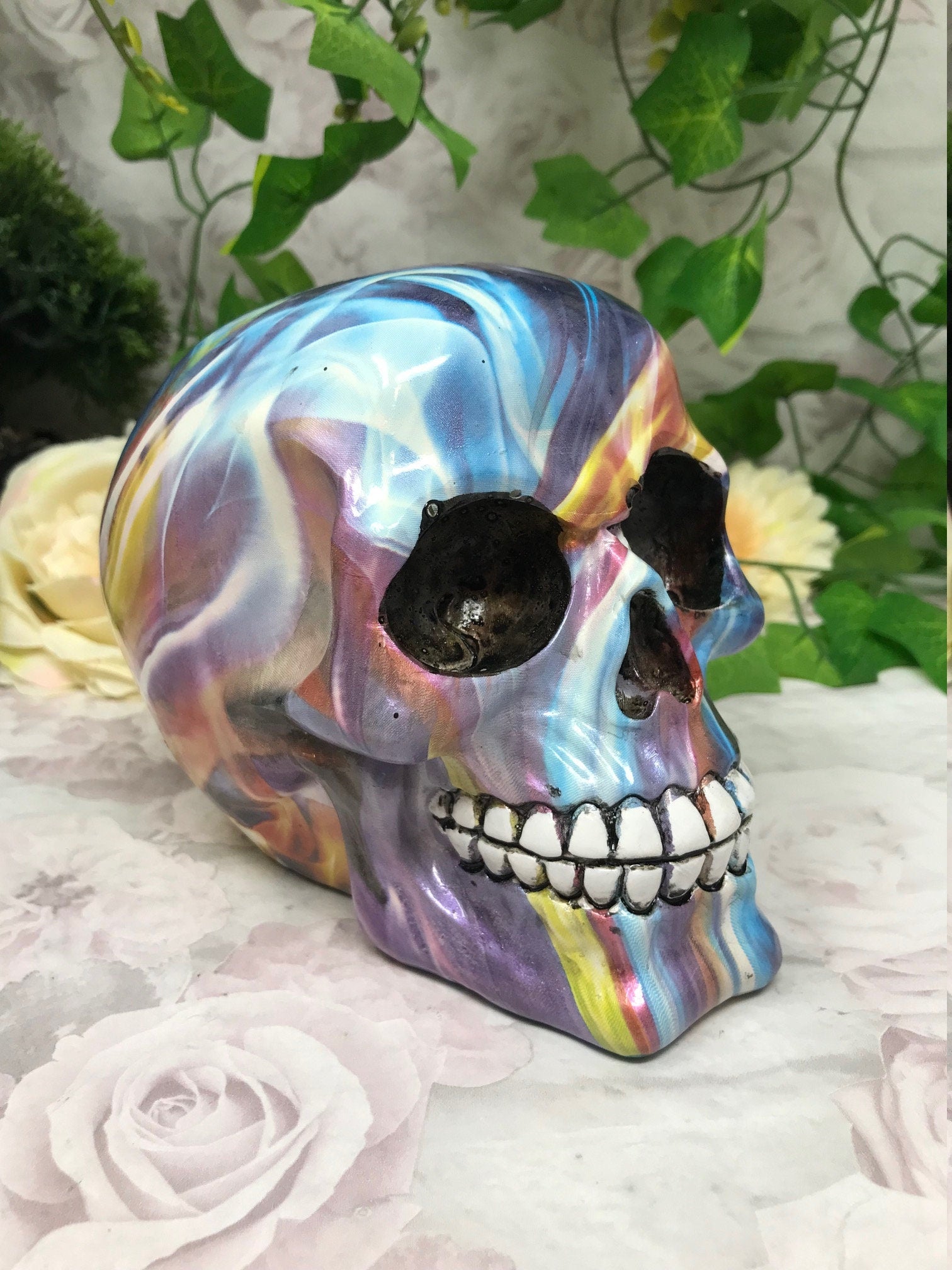 Novelty Holographic Effect Skull Ornament Figure Skulls Collection Sculpture Home Decoration Gothic Decor-Osiris Craftworks