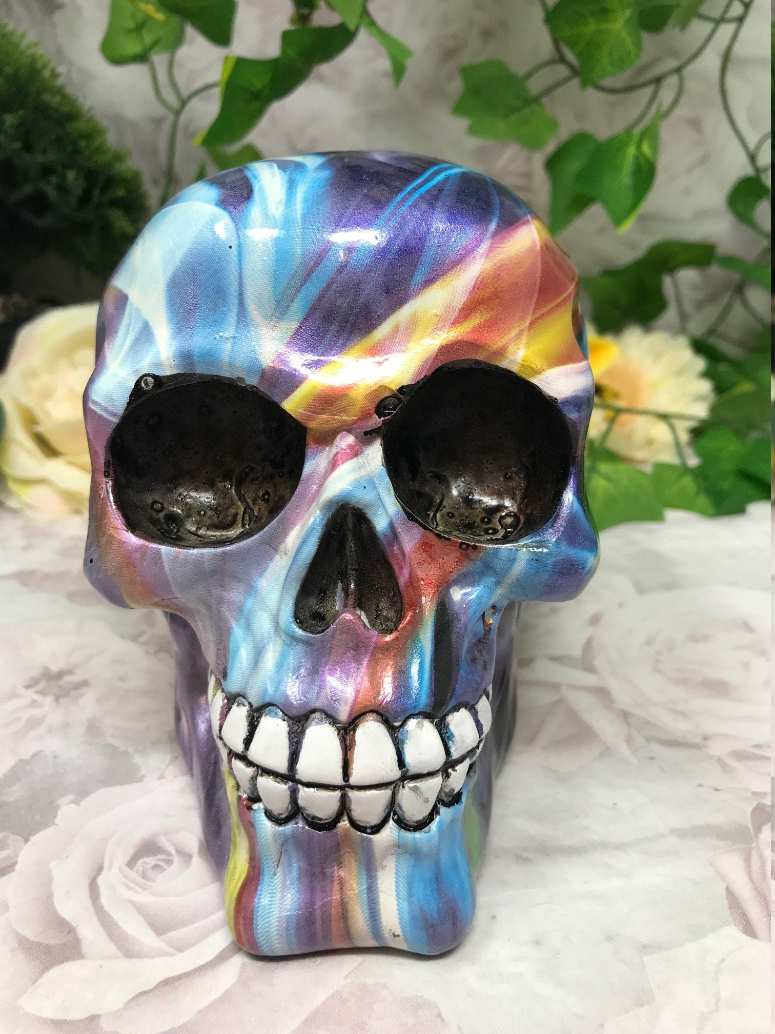 Novelty Holographic Effect Skull Ornament Figure Skulls Collection Sculpture Home Decoration Gothic Decor-Osiris Craftworks