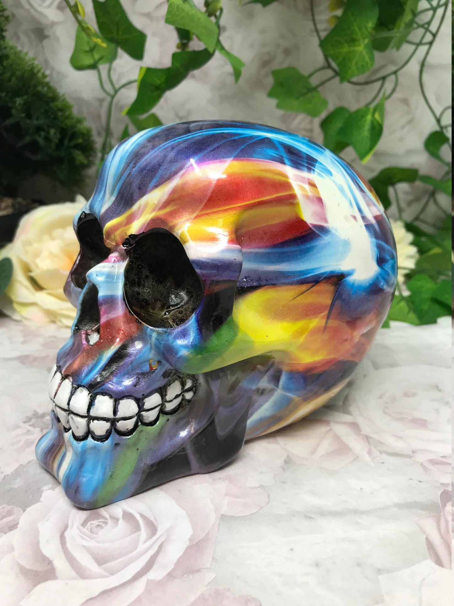 Novelty Holographic Effect Skull Ornament Figure Skulls Collection Sculpture Home Decoration Gothic Decor-Osiris Craftworks