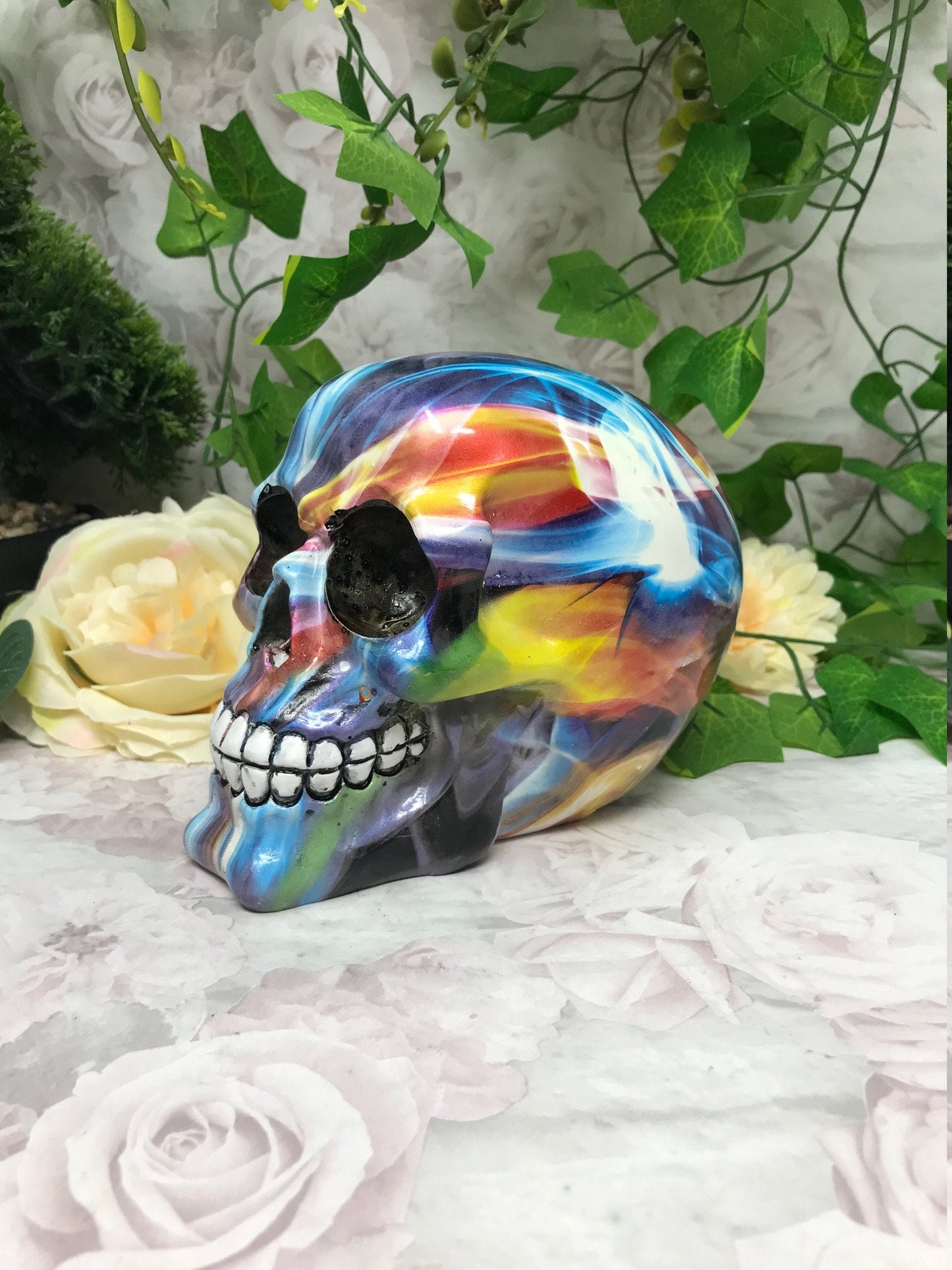 Novelty Holographic Effect Skull Ornament Figure Skulls Collection Sculpture Home Decoration Gothic Decor-Osiris Craftworks