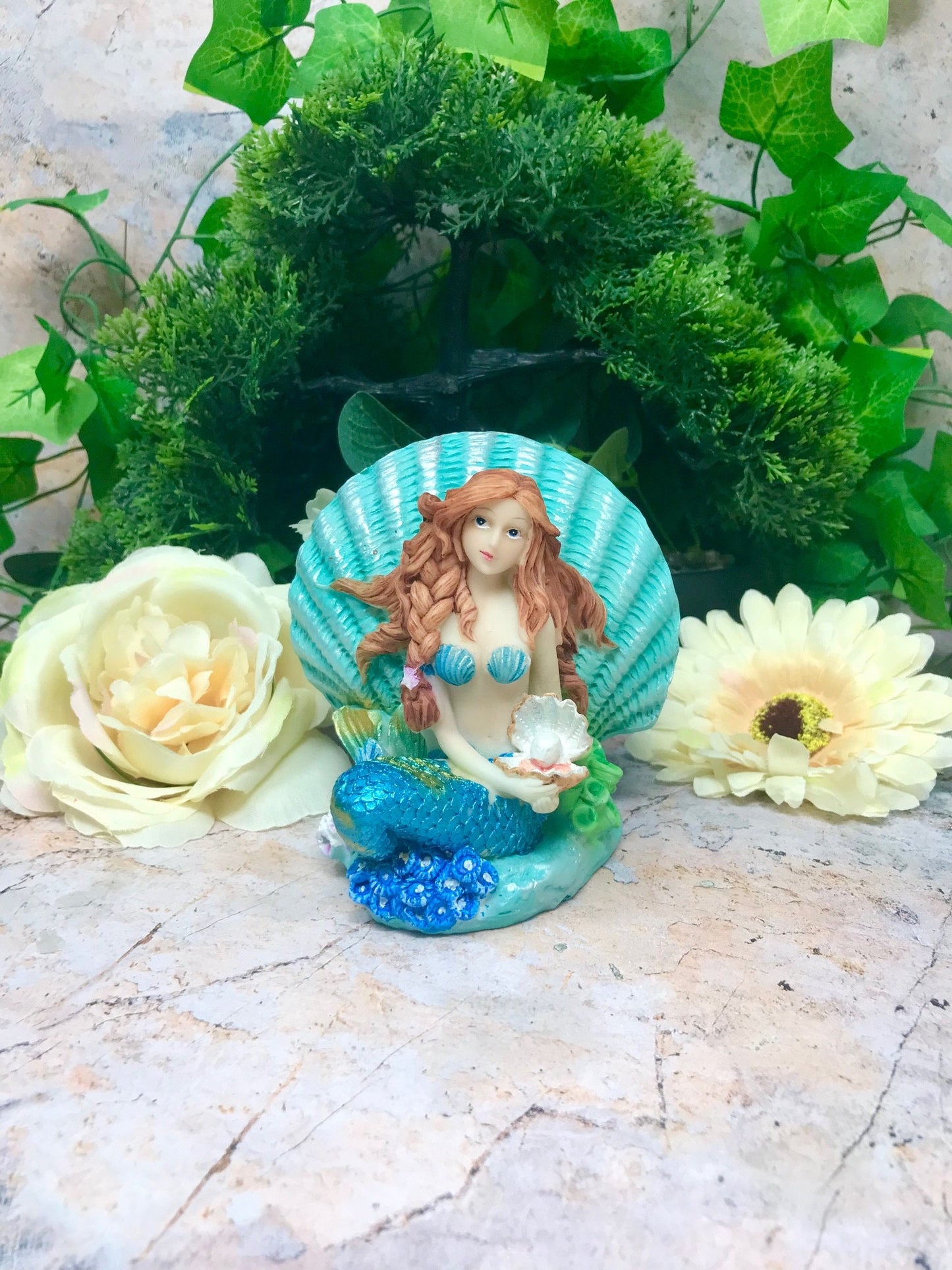 Mermaid Money Box Display Figurine Fantasy Piggy Bank Ornament