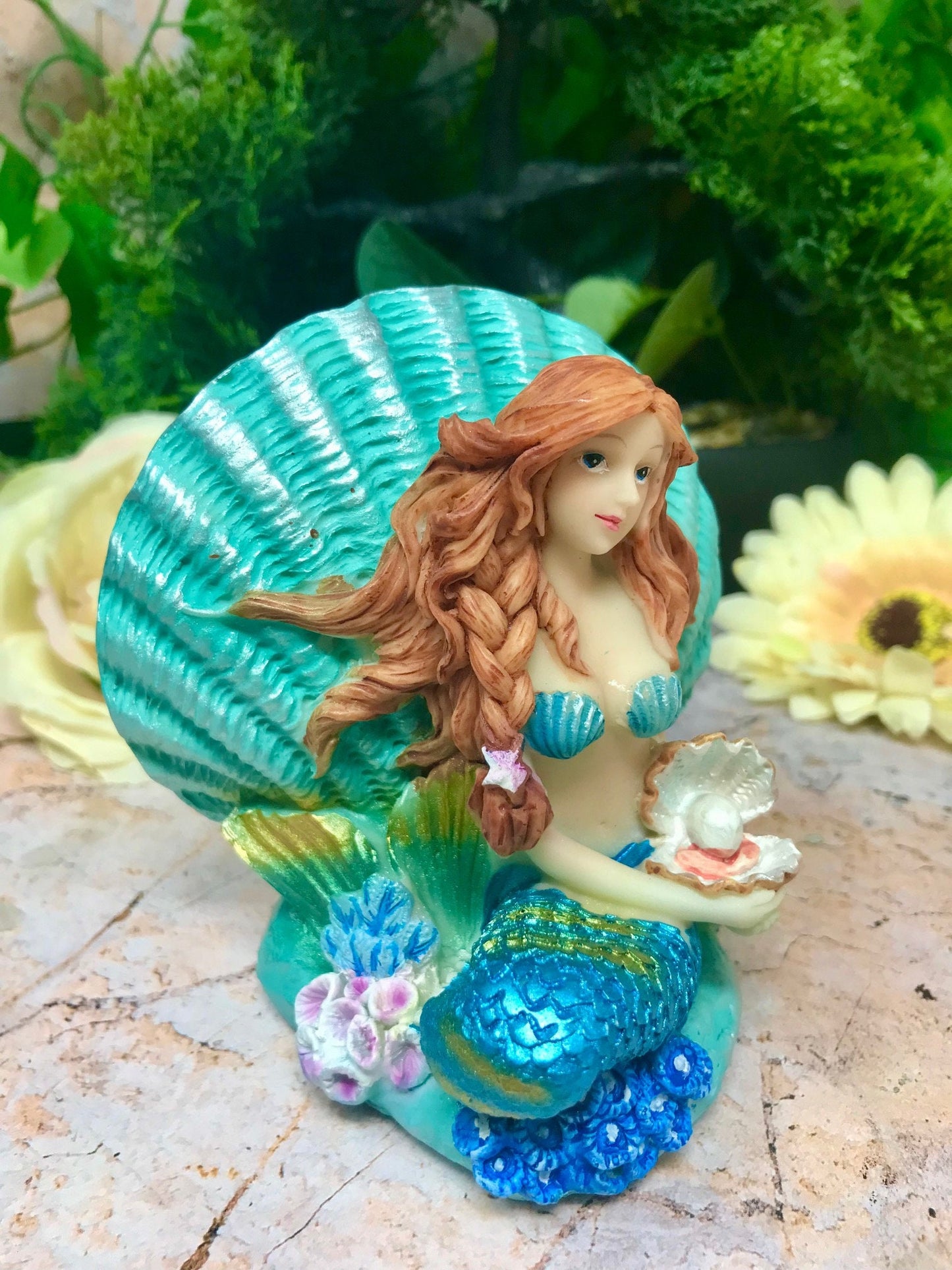 Mermaid Money Box Display Figurine Fantasy Piggy Bank Ornament