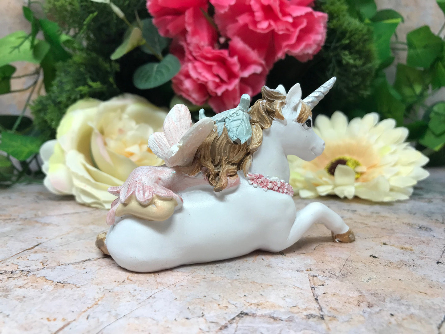 Fairy Resting with Unicorn Figurine Fantasy Fairies Mythical Sculpture Figure-Osiris Craftworks