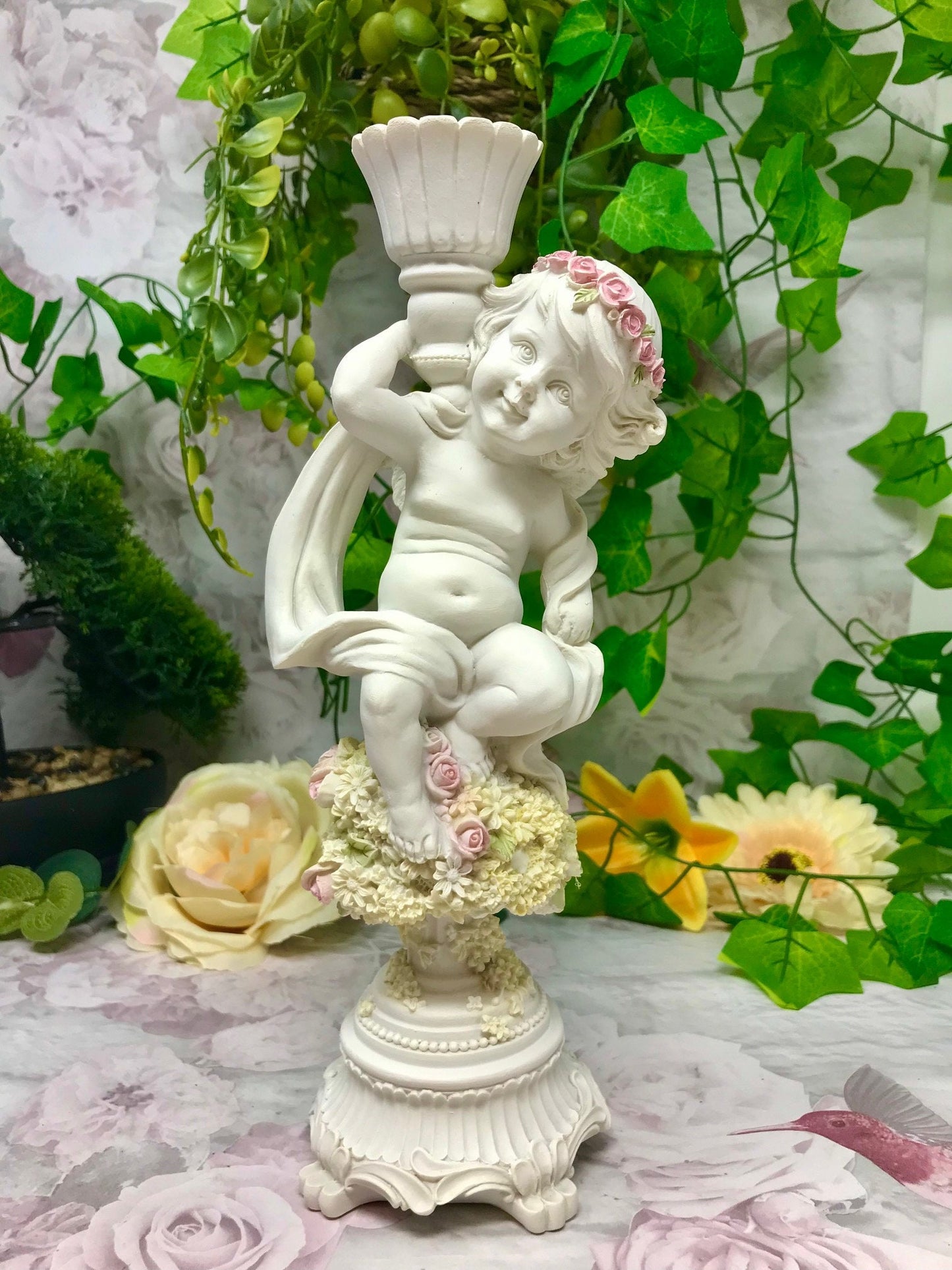 Divine Guardian Angel Figurine Cherub Candle Holder Sculpture for Angelic Home Decor and Gifts from Heaven-Osiris Craftworks