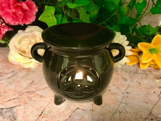 Oil Burner Triquetra Black Warmer Reiki Healing Space Clearing Feng Shui