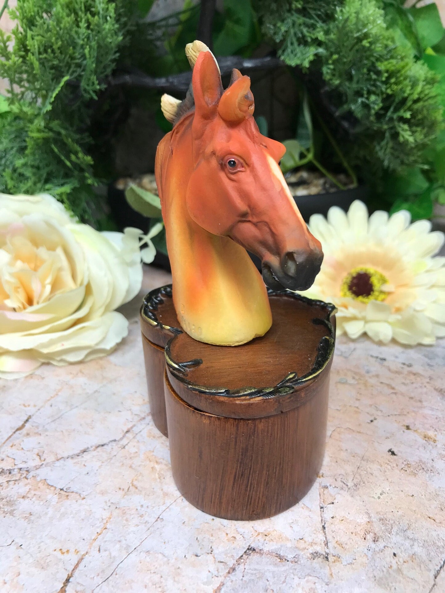 Heart Shaped Horse Trinket Box Sculpture Ornament Secret Stash Equestrian Horses Collection