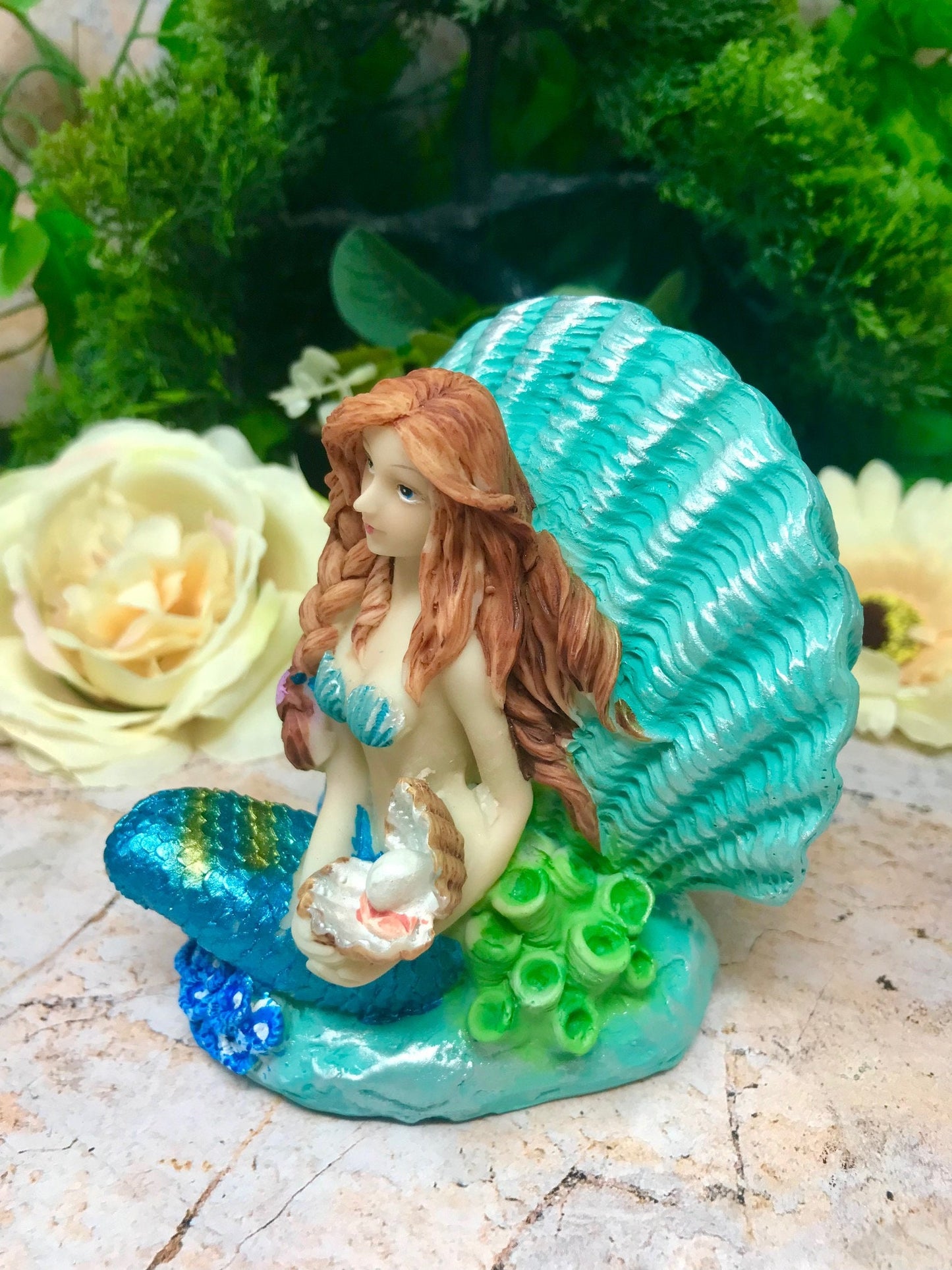 Mermaid Money Box Display Figurine Fantasy Piggy Bank Ornament