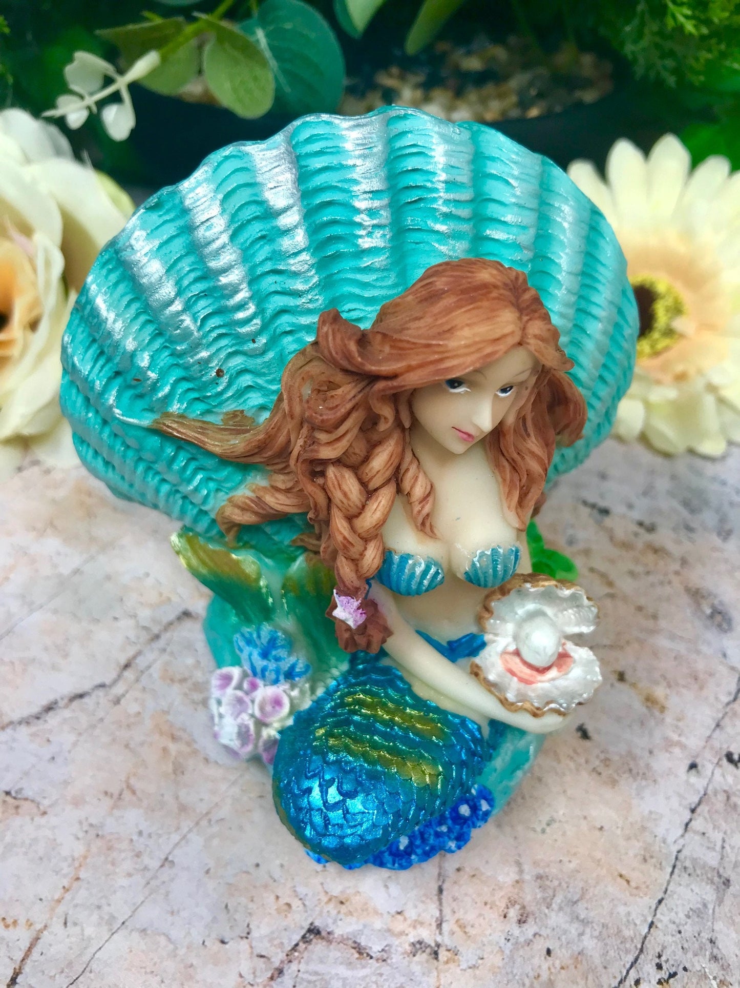 Mermaid Money Box Display Figurine Fantasy Piggy Bank Ornament