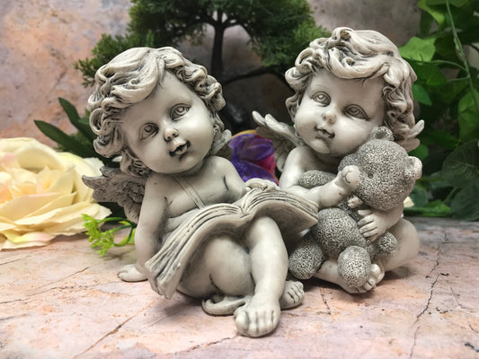 Elegant Guardian Angel Cherubs Statues – Delicate Ornamental Sculptures for Home Decor-Osiris Craftworks