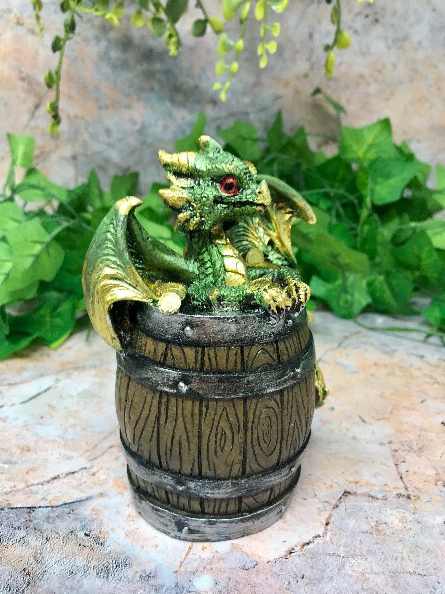 Mythical Dragon Money Box Ornament with Barrel Design for Fantasy Lovers and Collectors-Osiris Craftworks