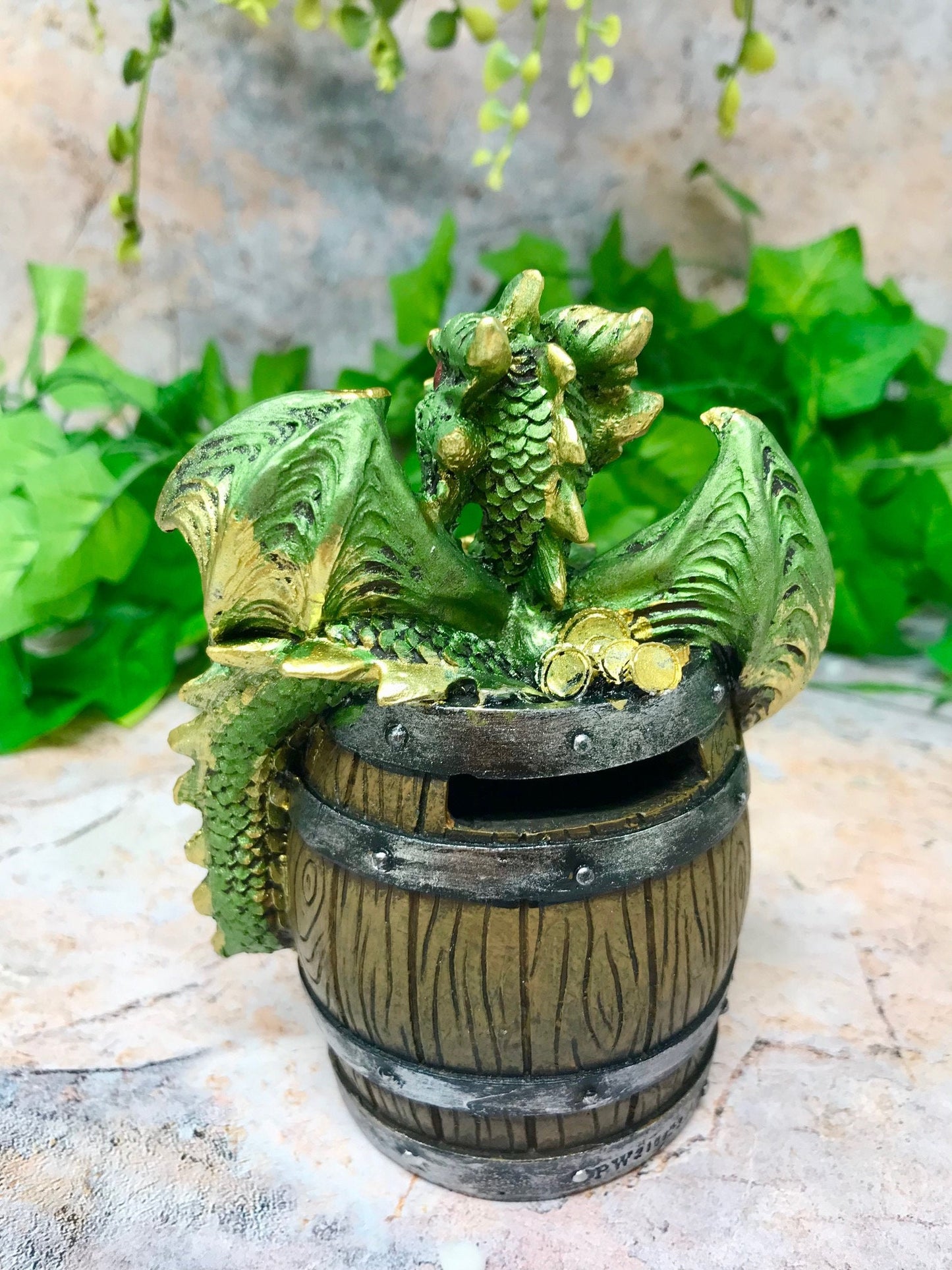 Mythical Dragon Money Box Ornament with Barrel Design for Fantasy Lovers and Collectors-Osiris Craftworks