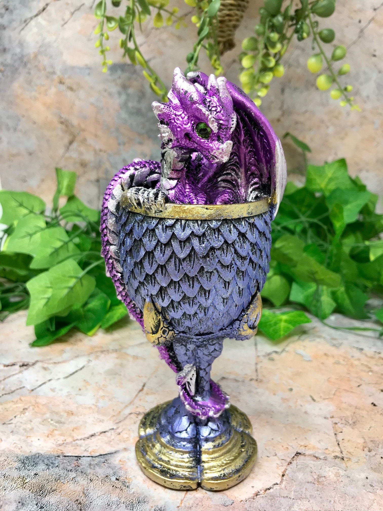 Dragon's Claw Goblet Dragons Scales Chalice Ornament Gothic Decor Purple Dragon-Osiris Craftworks