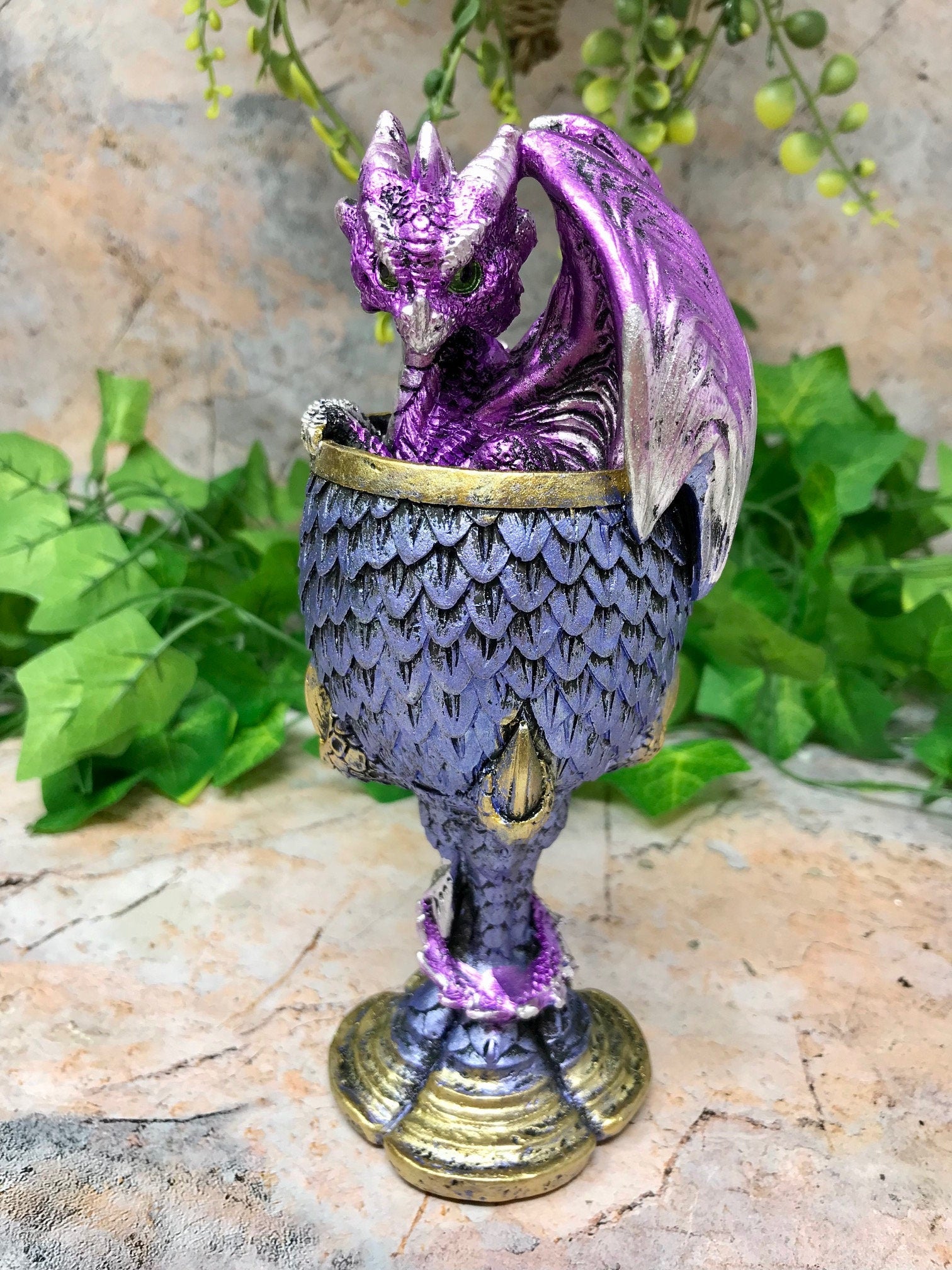 Dragon's Claw Goblet Dragons Scales Chalice Ornament Gothic Decor Purple Dragon-Osiris Craftworks