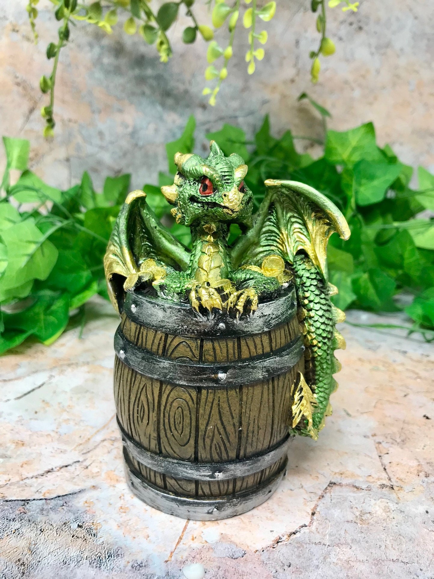 Mythical Dragon Money Box Ornament with Barrel Design for Fantasy Lovers and Collectors-Osiris Craftworks