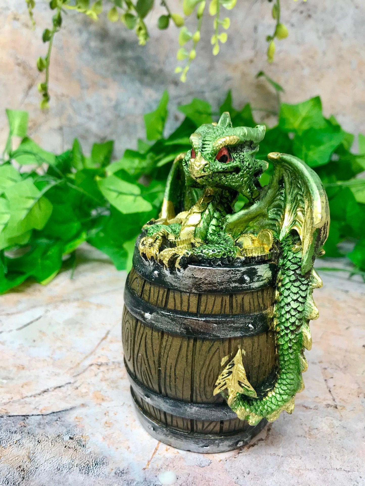 Mythical Dragon Money Box Ornament with Barrel Design for Fantasy Lovers and Collectors-Osiris Craftworks