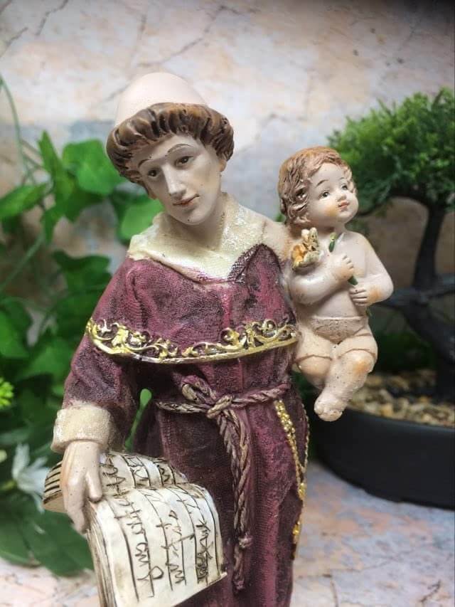 St Anthony and Baby Jesus Statue Religious Ornament Sculpture Catholic Figurine for Home or Chapel 20 cm-Osiris Craftworks