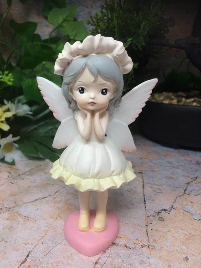 Adorable Peaceful Angel Sculpture Fairies and Angels Collection Figurine Fantasy Yellow Fairy-Osiris Craftworks