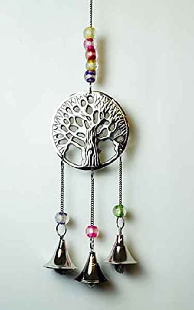 Tree of Life Wind Chime, Handcrafted Metal Wall Hanging, Wiccan Pagan Home Decor, Spiritual Outdoor Garden Art, Harmonious Bells-Osiris Craftworks