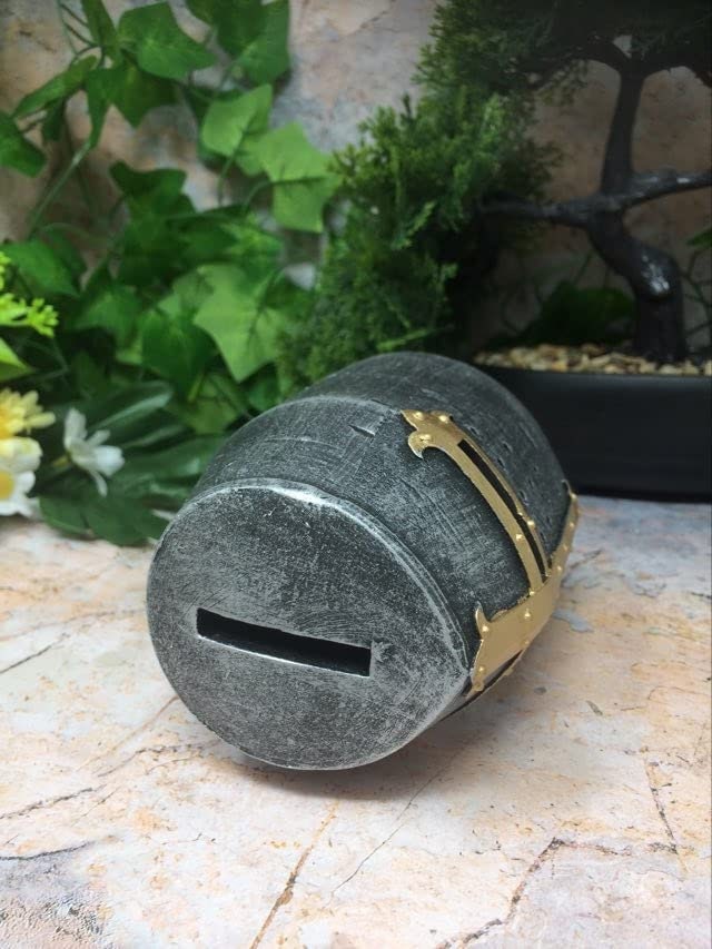 Medieval Knight Helmet Money Box, Unique Piggy Bank, Historical Armor Design, Chivalry-Inspired Savings Bank, Decorative Gothic Ornament-Osiris Craftworks