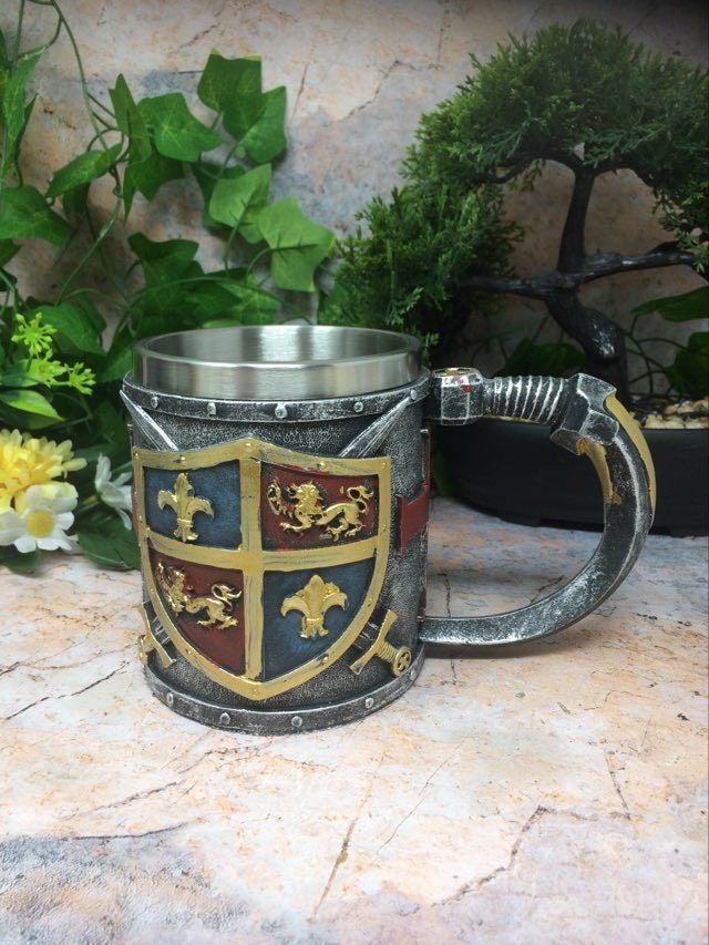 Medieval Style Templar Tankard Beer Glass Stein Crusader Table Decoration-Osiris Craftworks