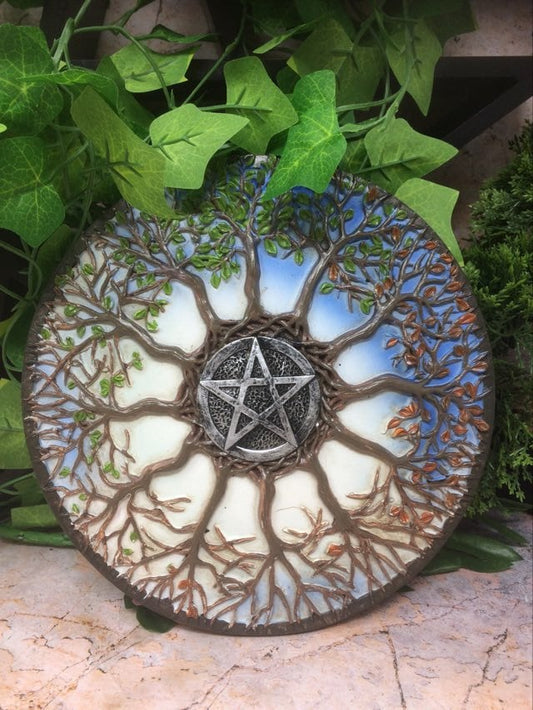 Pentagram Wheel of the Year Tree Of Life Protection Wall Plaque Wicca Pagan Altar-Osiris Craftworks