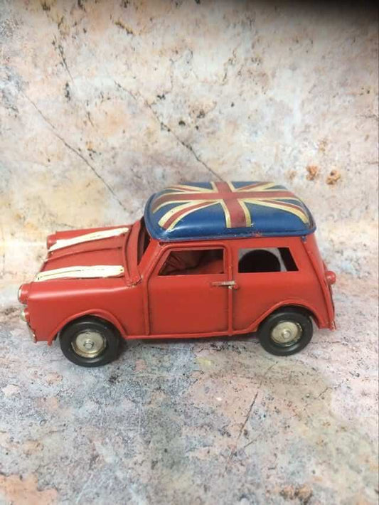 Modèle de voiture vintage en métal, décoration artisanale pour la maison, ornement, cadeau pour père