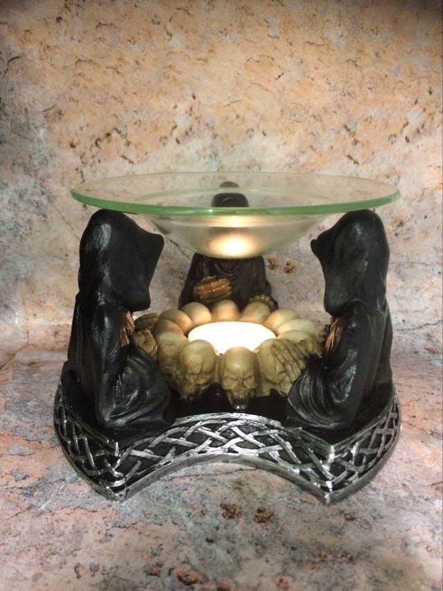 Dark Gothic Reapers Oil Burner Fallen Angels Oil Warmer Aromatherapy Halloween-Osiris Craftworks