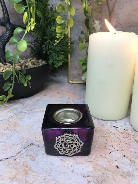 Small Crown Chakra Symbol Candle Holders Reiki Healing