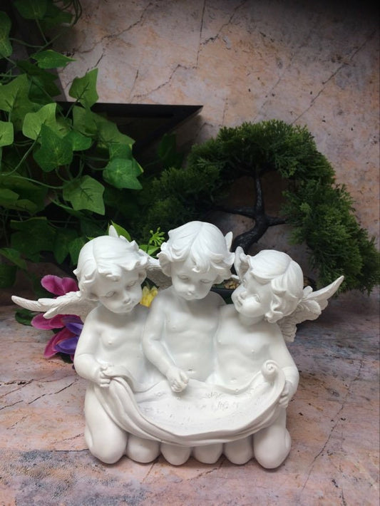 Guardian Angel Figurine Cupid Cherubs Reading Scroll Ornament Statue Love Cherub Sculpture 22.5 cm-Osiris Craftworks