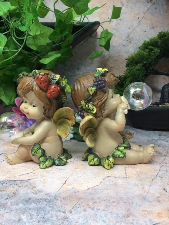 Pair of Guardian Angel Figurine Flower Fairies Statue Ornament Sculpture Gift-Osiris Craftworks