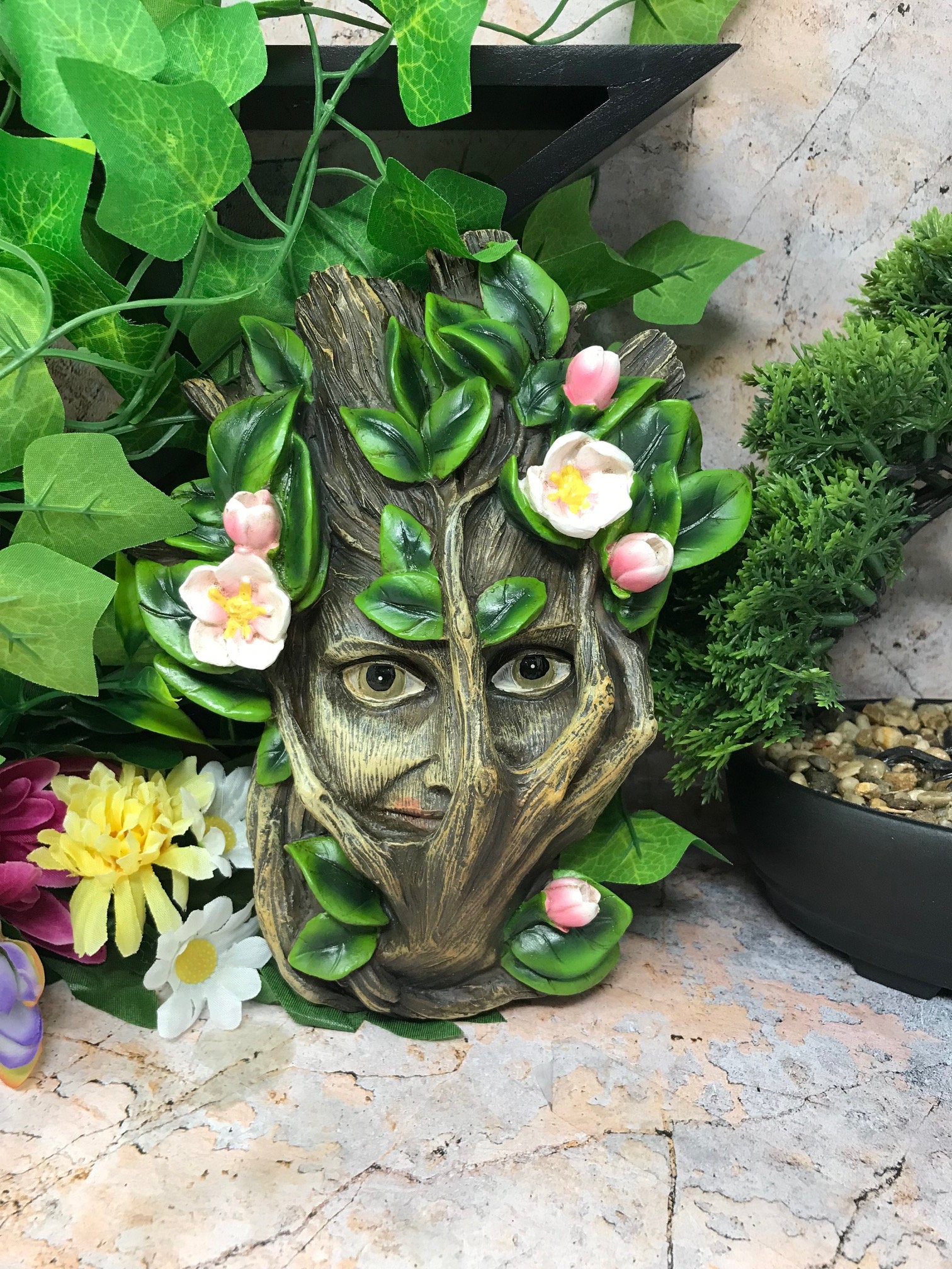 Whimsical Forest Witch Wall Plaque: A Magical Addition to Your Garden Décor for Nature and Pagan Enthusiasts-Osiris Craftworks