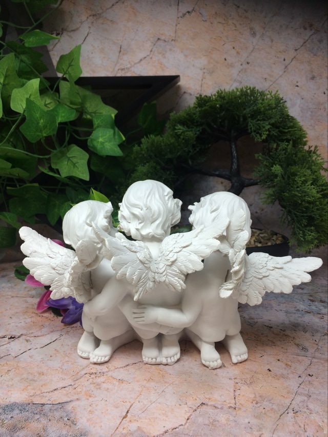 Guardian Angel Figurine Cupid Cherubs Reading Scroll Ornament Statue Love Cherub Sculpture 22.5 cm-Osiris Craftworks