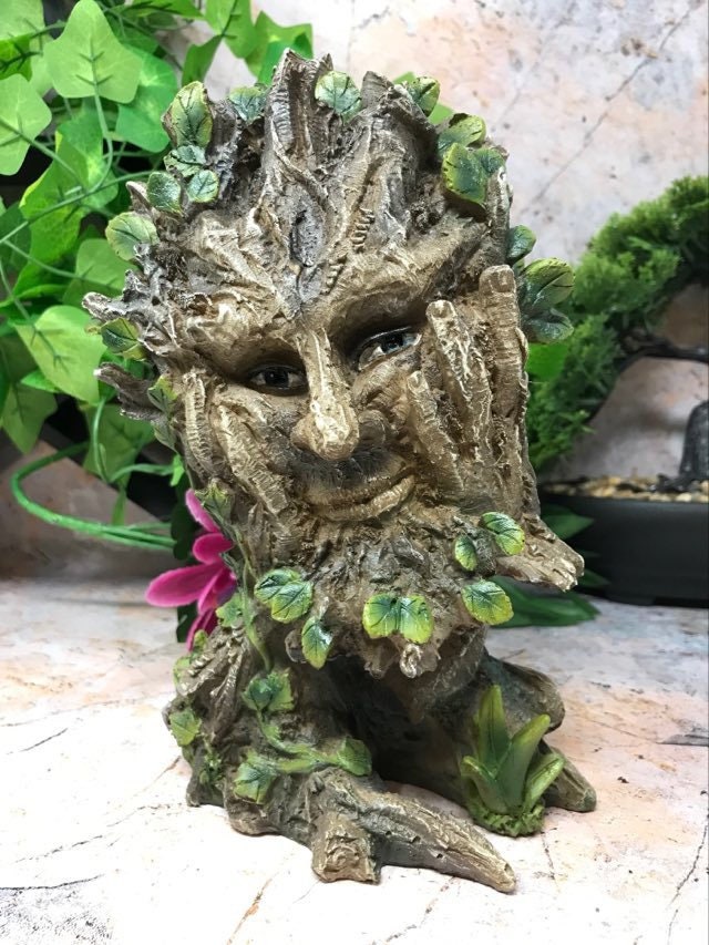 Rustic Druid Wiccan Tree Man Garden Sculpture - Nature-inspired Outdoor Lawn Decoration-Osiris Craftworks